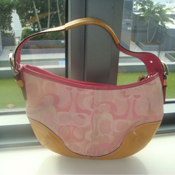 Vintage Pink and Tan Coach Bag - Picture 2 of 5